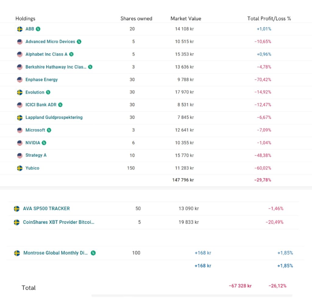 My portfolio performance january 2026